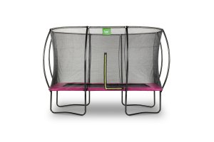 Exit 8ft x 12ft Silhouette Rectangle Pink Trampoline With Enclosure