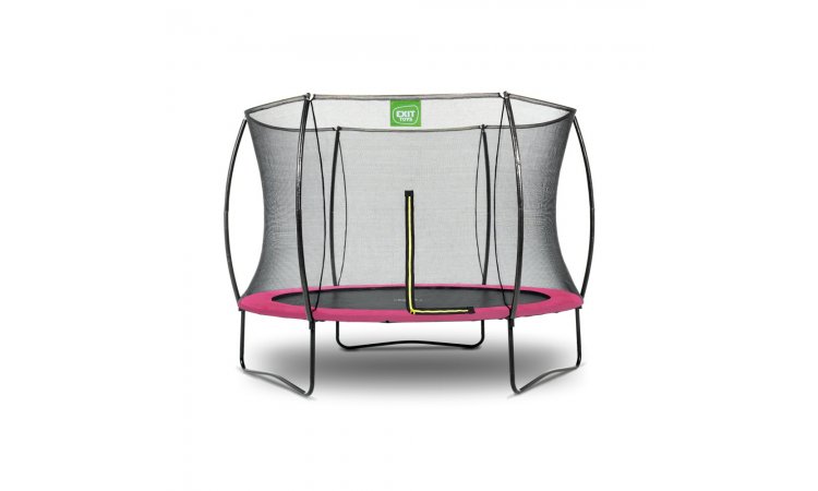 Exit 8ft Silhouette Pink Trampoline With Enclosure